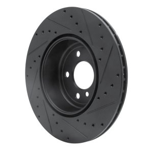 BMW 330I xDrive Brake Rotor (1) - Rear Left - R1 Concepts - Drilled & Slotted - Black - `13-`21